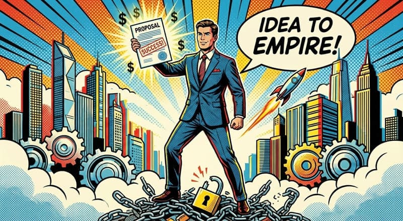 企画のアイデア出しのやり方を説明するビジネスマンのイメージ画像